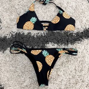 Pineapple Print Bikini Set